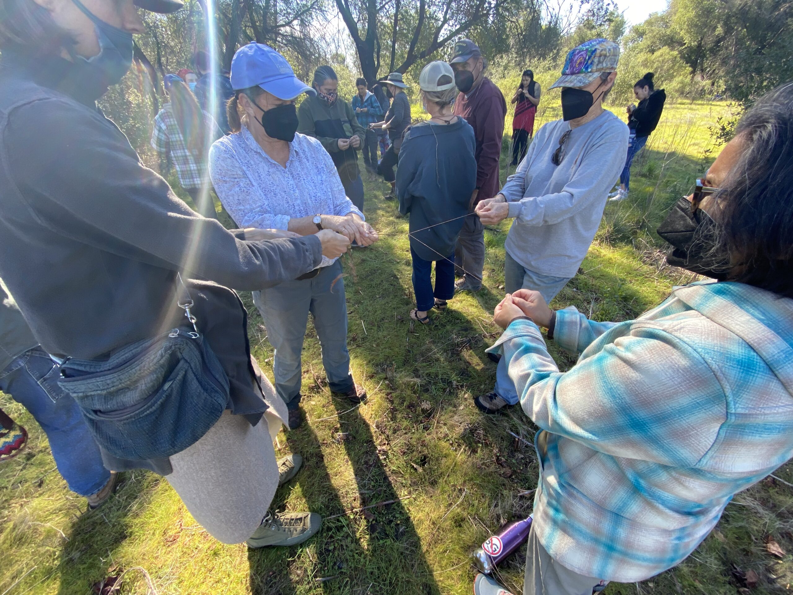 Cordage making with four people