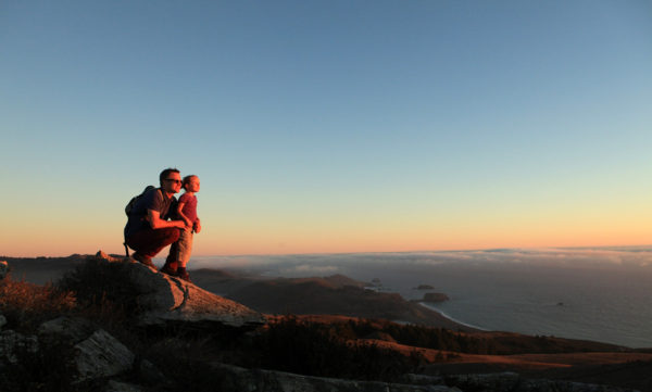 Man and child at Jenner Headlands