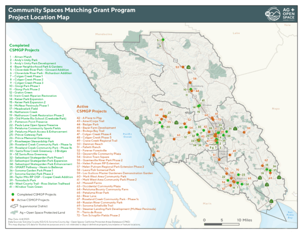 Matching Grant Program projects throughout Sonoma County.