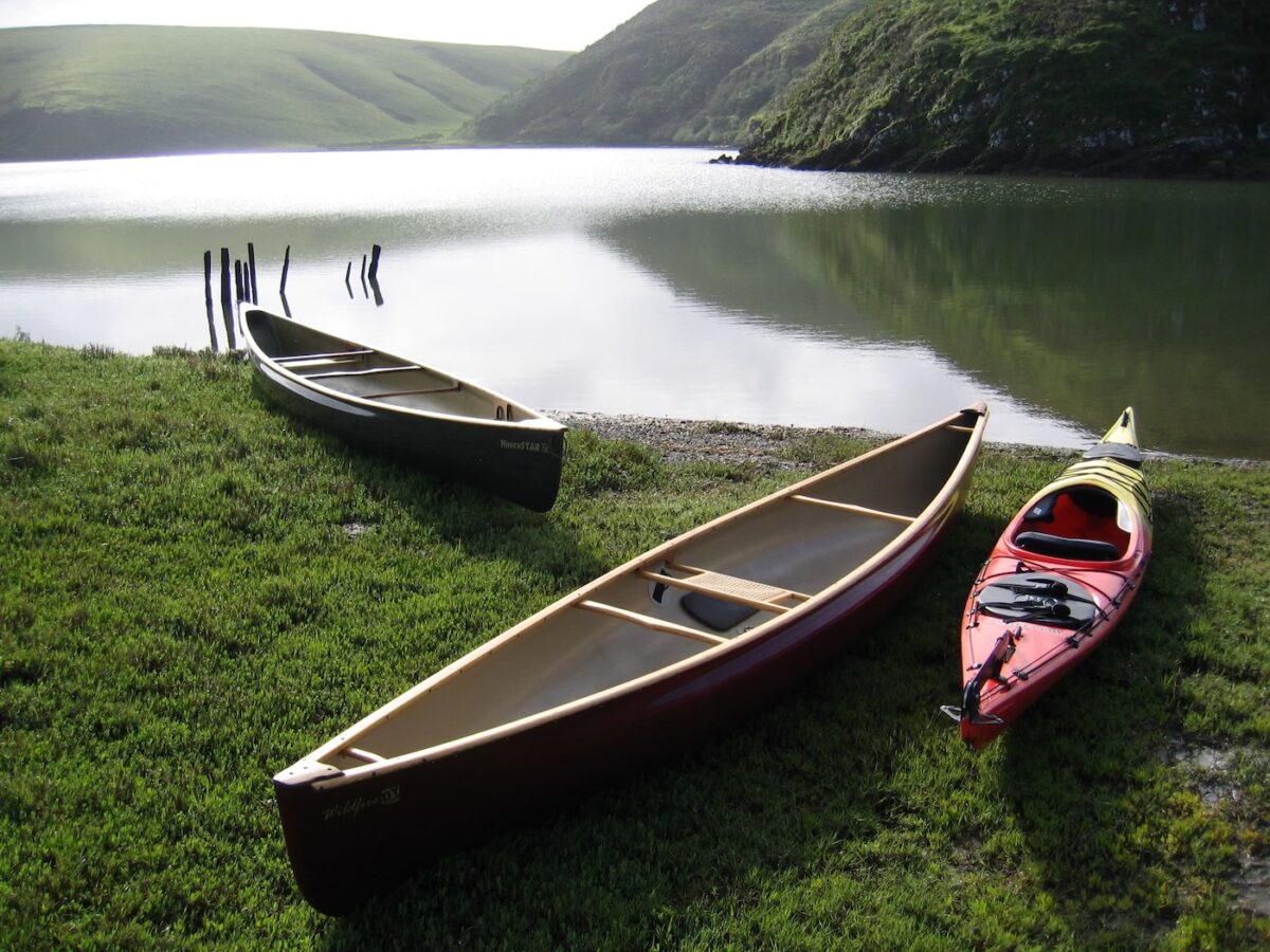 canoes on the shore