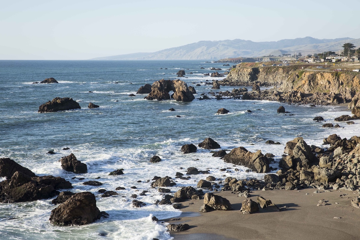 View of the ocean from the cliffs