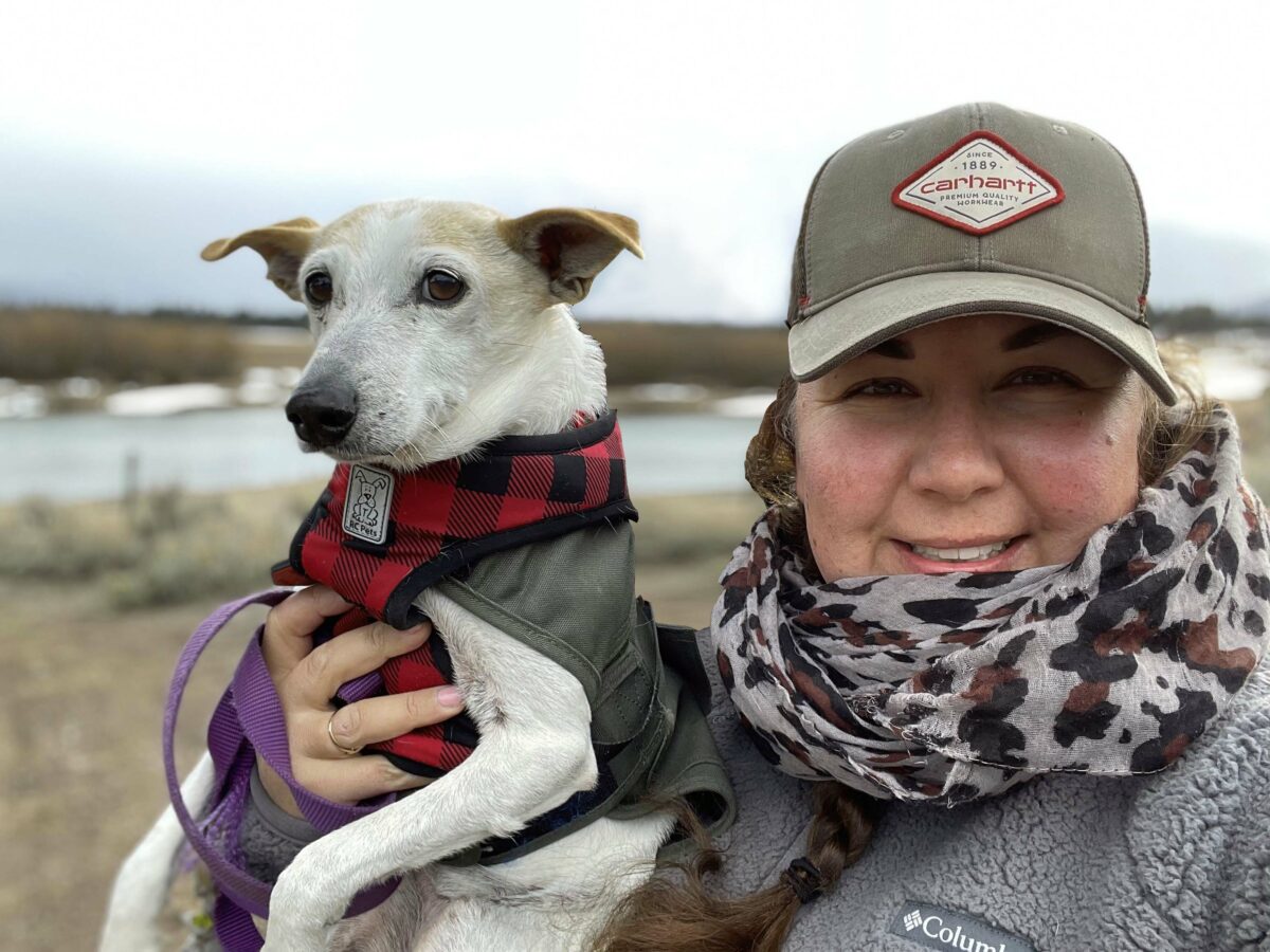 Carly Cabrera with her dog